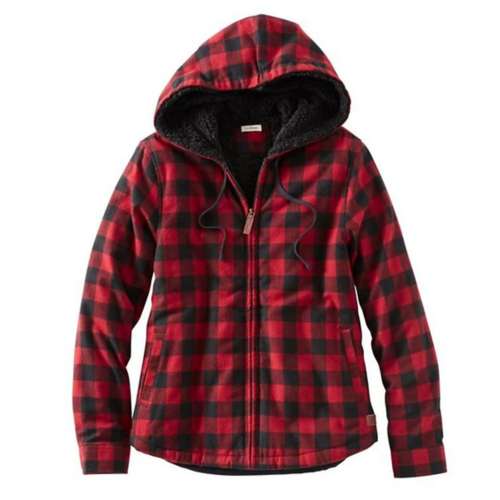 Women's L.L.Bean Plaid Flannel Sherpa Lined Flannel Full Zip Hoodie |  SCHEELS.com