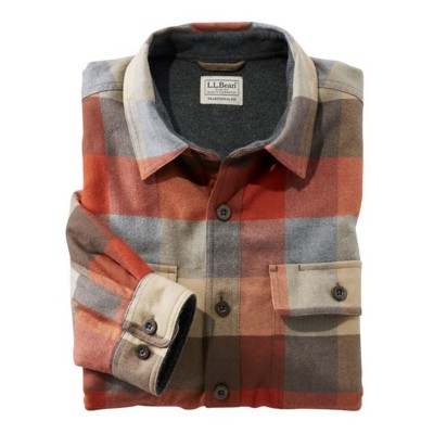 ll bean fleece lined flannel hoodie