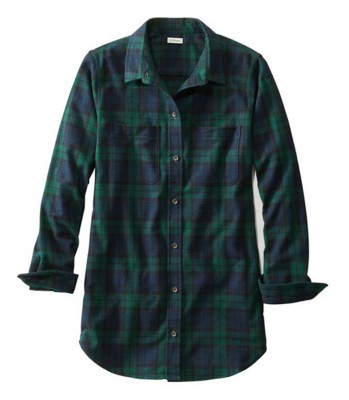 Women's L.L.Bean Scotch Plaid Flannel Long Sleeve Button Up Shirt ...