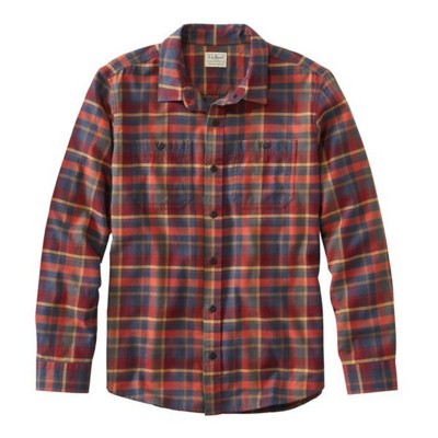 Men's L.L.Bean Wicked Soft Flannel Long Sleeve Button Up Shirt ...