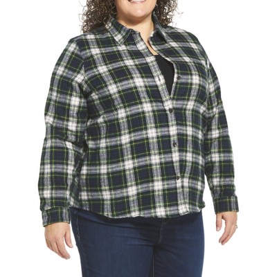 Women's L.L.Bean Plus Size Scotch Plaid Long Sleeve Button Up Shirt