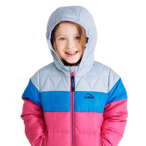 Toddler Girls' L.L.Bean Colorblock Hooded Short Down Puffer Jacket