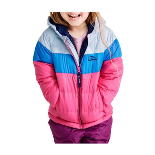 Toddler Girls' L.L.Bean Colorblock Hooded Short Down Puffer Jacket