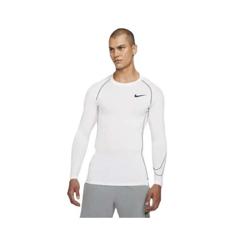 White nike compression on sale shirt