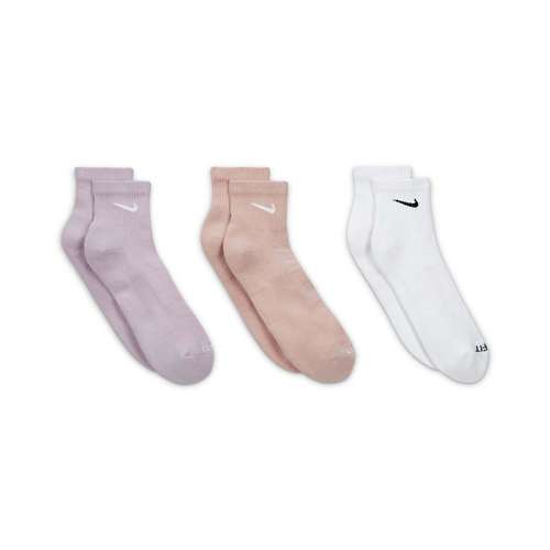 Adult Nike Everyday Plus Cushioned Training Ankle 3 Pack Quarter Fitness Socks