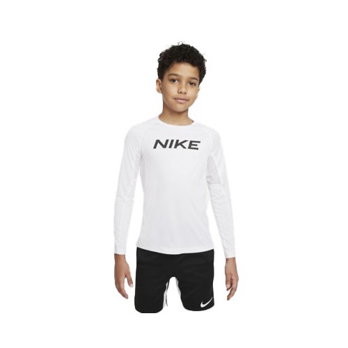 Nike Boys Pro Dri Fit Long Sleeve Shirt XS White