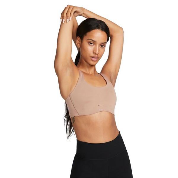 Women's Nike Alate Coverage Sports Bra Small C-E desert Dust/Desert Dust/White