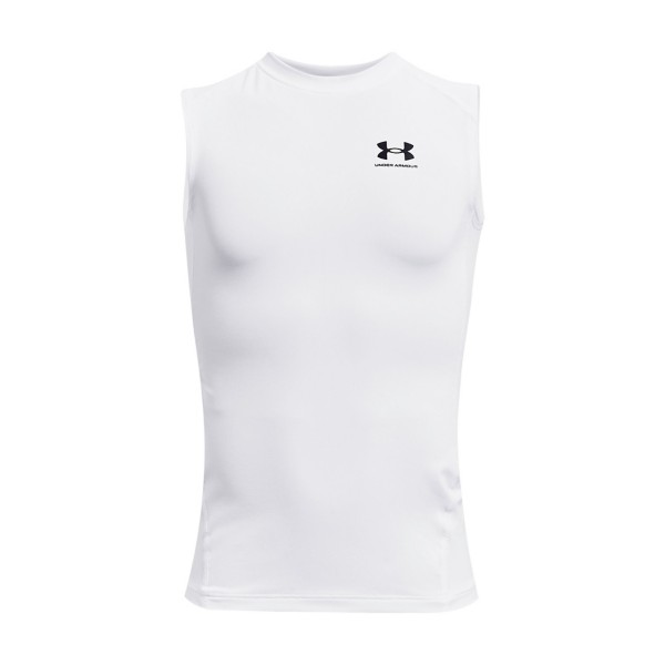 Boys’ Under Armour HeatGear Armour Sleeveless Compression Shirt XSmall White