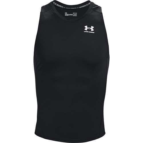 Under Armour Heatgear Compression Tank Top Black/White 1368352-001 - Free  Shipping at LASC
