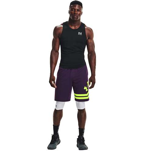 Under Armour Heatgear Compression Tank Top Black/White 1368352-001 - Free  Shipping at LASC