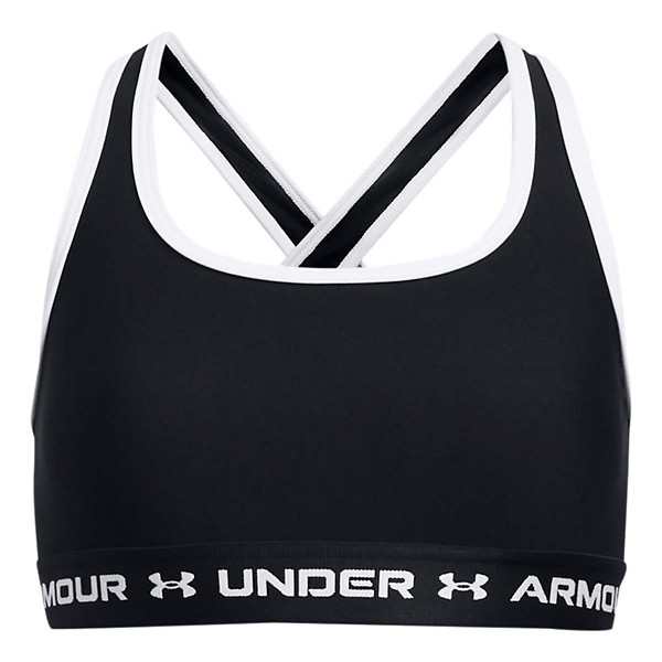 Girls' Under Armour Crossback Sports Bra Medium Black/White