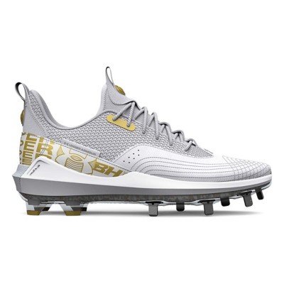 Under Armour Men's Harper 6 Metal Baseball Cleats, White/Red