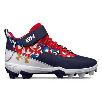 Under Armour Boys' Harper 7 Mid RM Jr. Baseball Cleats - White, 10K