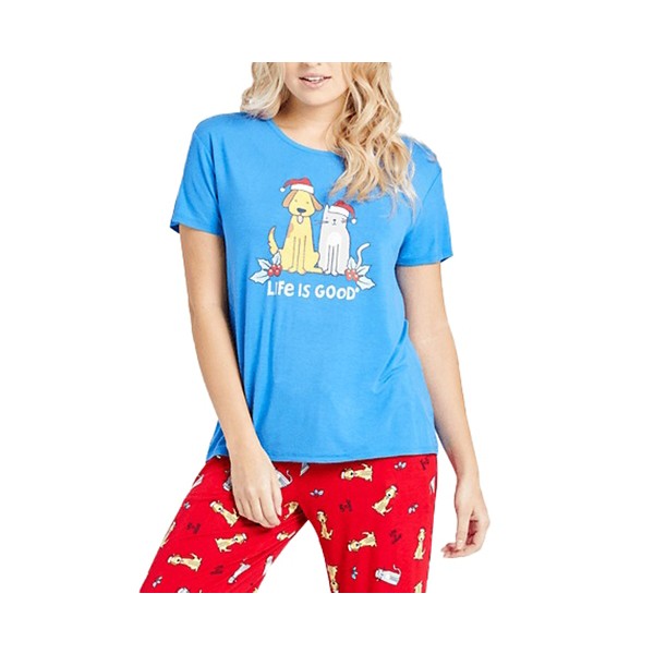 Women's Life is Good Happy Pawlidays Lightweight Pajama T-Shirt product image