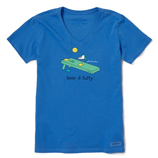 Women's Life is Good Keep It Salty Cornhole Crusher Lite V-Neck T-Shirt product image