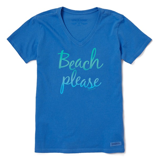 Women's Life is Good Beach Please Crusher Lite V-Neck T-Shirt product image