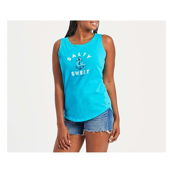 Women's Life is Good Salty & Sweet Anchor Sleeveless Tank Top product image