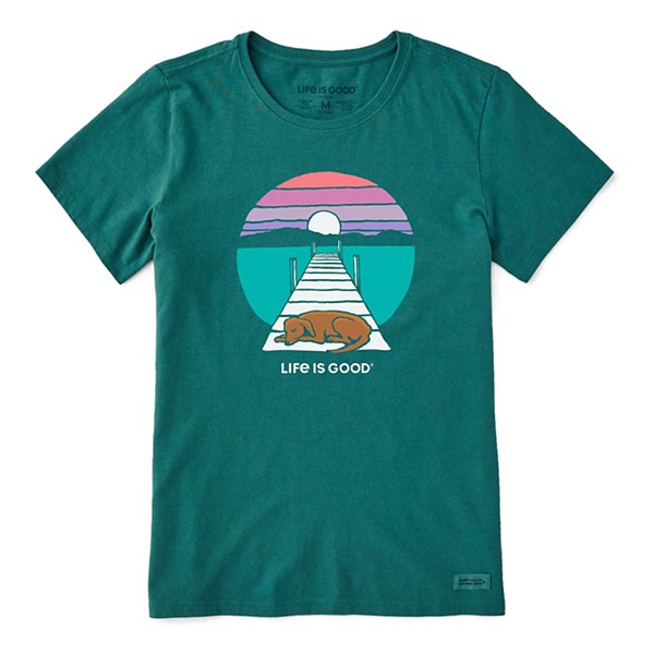 Women's Life is Good Dock Dog Sunset Crusher Lite T-Shirt product image