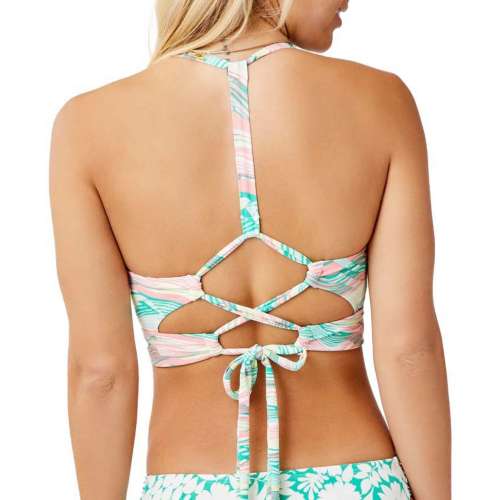 Nike Swimming animal tape bikini top in green