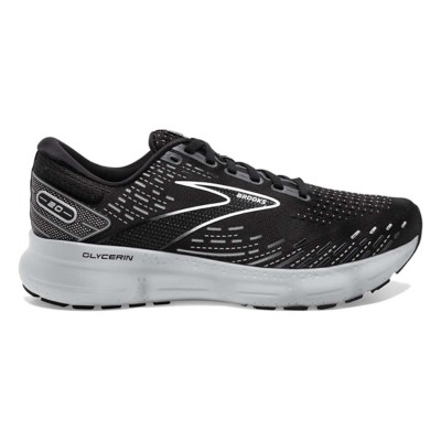 Men's Brooks Glycerin 20 Running Shoes - Black/White/Alloy