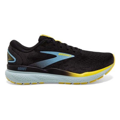 Men's Brooks Ghost 16 Running Shoes - Black/Forged Iron/Blue
