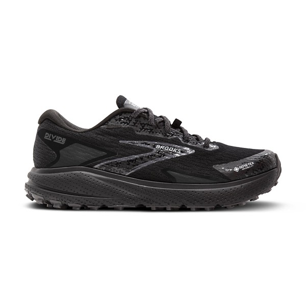 Women's Brooks Divide 5 GTX Trail Running Shoes 9 Regular Black/Alloy/Primer Grey