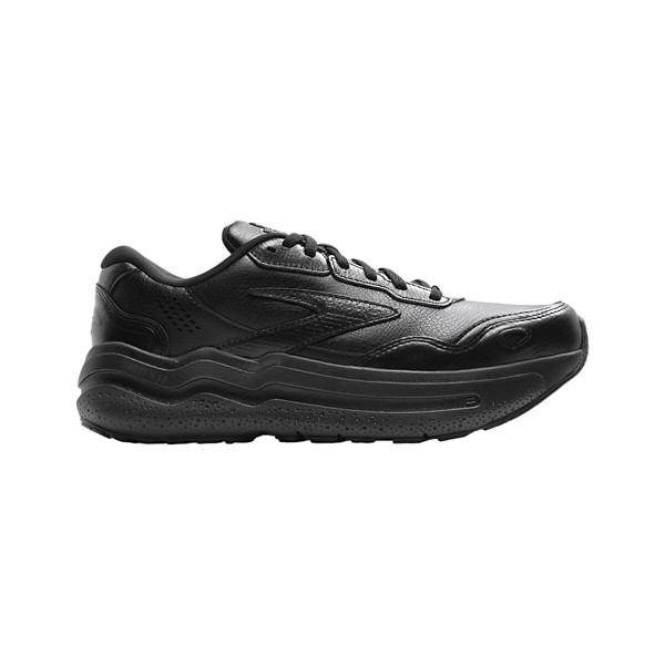 Men's Brooks Ghost Max 2 Leather Walking Shoes 10.5 Wide Black/Black
