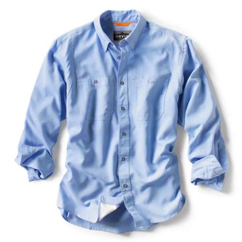Men's Orvis Tech Chambray Work Long Sleeve Button Up Shirt