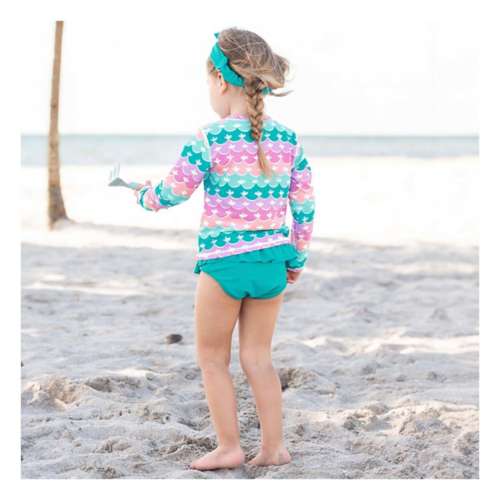 Baby Girls' RuffleButts Skirted Long Sleeve Rash Guard Swim Set