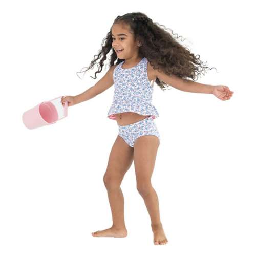 Toddler Girls' RuffleButts Reversible Peplum Swim Tankini Set