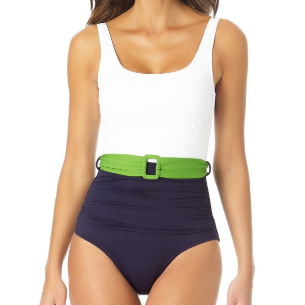 Women's Anne Cole Belted Scoop Neck One-Piece product image