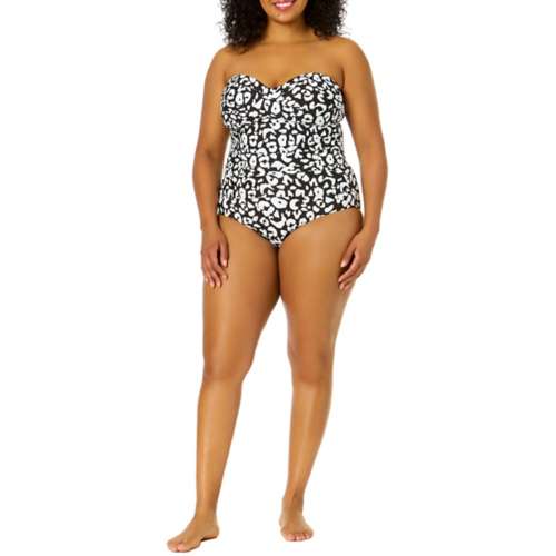 Women's Anne FORCE cole Plus Size Twist Bandeau One Piece Swimsuit