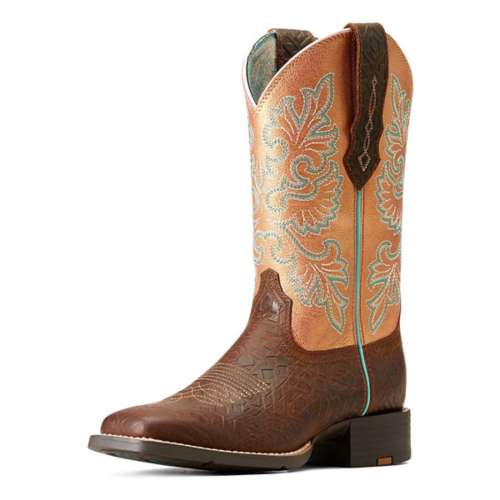 Women's Ariat Round Up Wide Square Toe StretchFit Western Boots