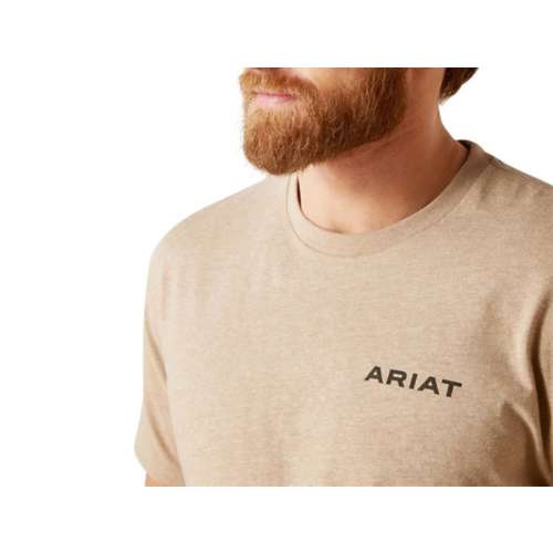 Ariat Oatmeal Heather USA Bronco Men's T-Shirt 10047588 - Size XL