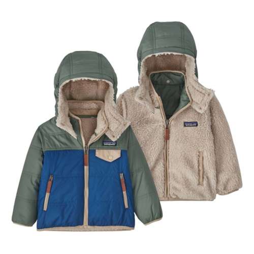 Toddler Boys' Patagonia Reversible Tribbles Windproof Hooded Mid Puffer Jacket