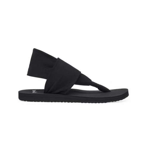 Sanuk YOGA SLING 2 Knit Fabric Sandals BLACK Women's Size 9