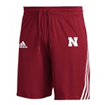 adidas Kids' Nebraska Cornhuskers 3 Stripe Shorts - Thumbnail 1 of 2