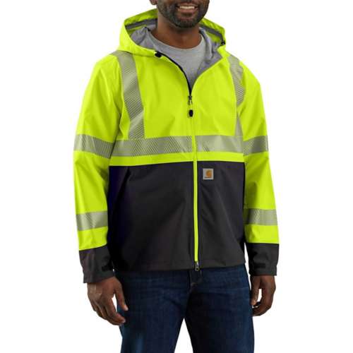 Men's Carhartt High Visibility Storm Defender Loose Fit Lightweight Hooded Shell Jacket