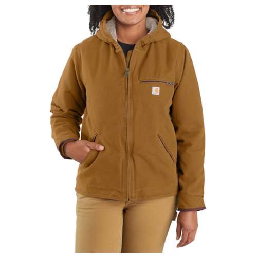 Women's Carhartt Washed Duck Sherpa Lined Jacket Softshell Jacket
