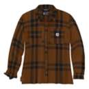 Women's Carhartt Plus Size Rugged Flex Loose Fit Midweight Flannel Plaid Long Sleeve Button Up Shirt