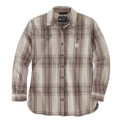 carhartt women's loose twill long sleeve jersey lined shirt