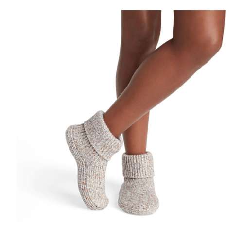 Hand Knit Wool Fleece Lined Booties Slipper Socks With Soles