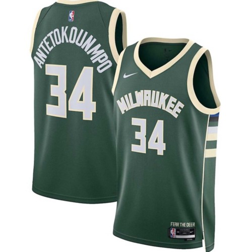 Nike Milwaukee Bucks Giannis Antetokounmpo #34 2022 Icon Edition Swingman Jersey