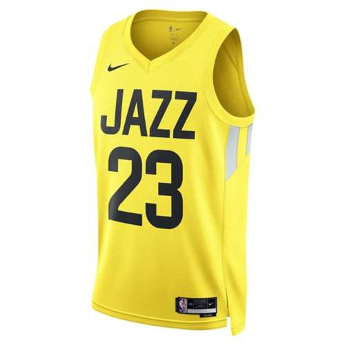 Nike Youth Utah Jazz Lauri Markkanen #23 Yellow T-Shirt, Boys', XL
