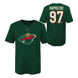 Men's Fanatics Branded Kirill Kaprizov Green Minnesota Wild Name and Number T-Shirt