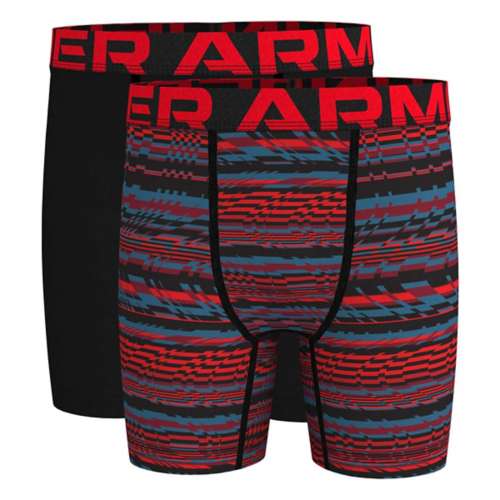 Boys' Under Rock armour Printed 2 Pack Boxer Briefs