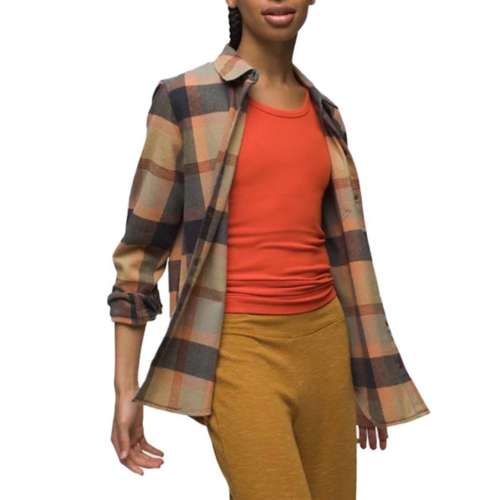 Women's prAna Golden Canyon Flannel Long Sleeve Button Up Shirt