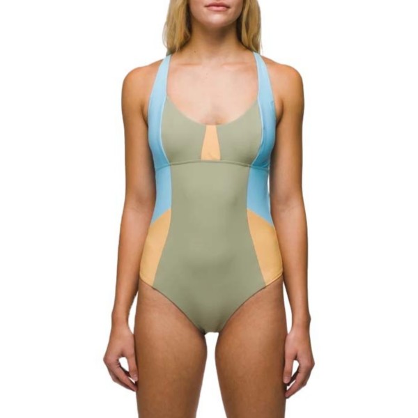 Women’s prAna Tulum One Piece Swimsuit Medium Sweet Agave Color Block