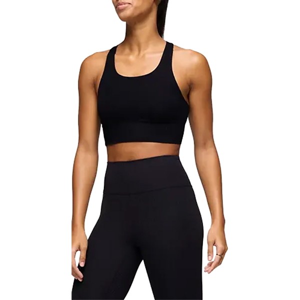 Women's prAna Luxara Rib Racerback Sports Bra Medium Black