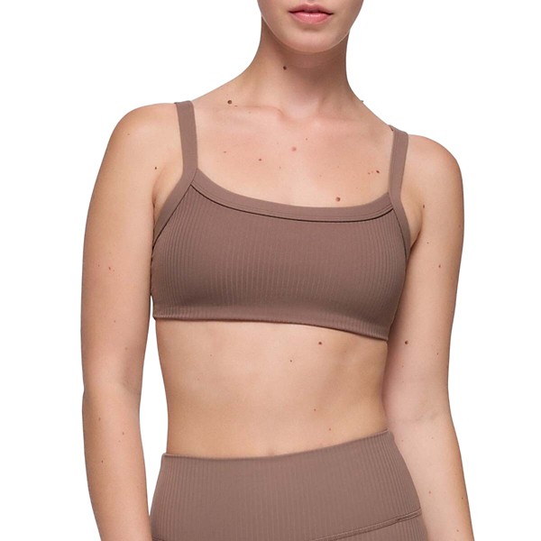 Women's prAna Luxara Rib Sports Bra Medium Carob